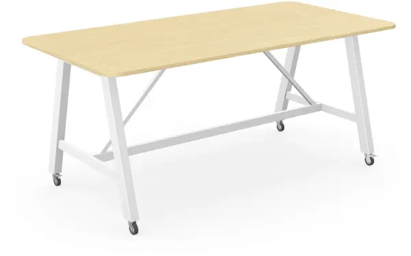 Elite Alto High Bench with Support Frame & Heavy Duty Steel Castors - 2400 x 1200 x 1050mm - Ash