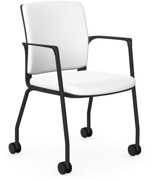 Elite Infinity - 4 Legged Castor Chair With Upholstered Seat And Back - Black Graphite frame - Adobo