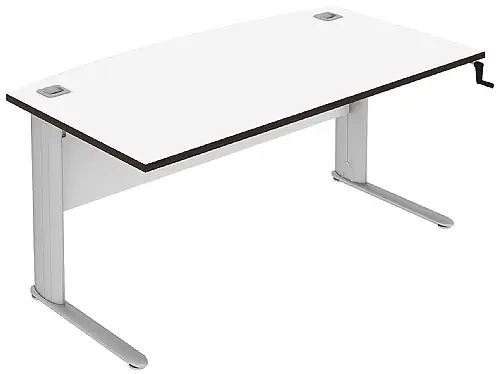 Elite Optima Plus Bow Fronted Rectangular Height Adjustable Desk - 1600 x 900mm