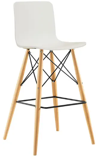 Elite Bob Stool with Polypropylene Shell & Dowel Wooden Frame