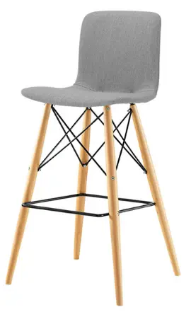 Elite Bob Upholstered Stool with Dowel Wooden Frame