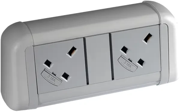 Elite Flex 2 Gang Desk Top Power Module - Grey