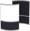 Elite Huddle Single Curved Screen with Bottom Fabric Panels & Top Fabric on Inner Curve & Whiteboard on Outer Curve Panels