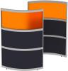 Elite Huddle Single Curved Screen with Bottom & Middle Fabric Panels & Top Acrylic Panels