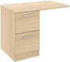 Elite 2 Drawer Desk High Pedestal with Straight Overhanging Top - 1000 x 600mm