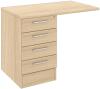 Elite 4 Drawer Desk High Pedestal With Overhanging Top - Standard Drawer 1000 x 600mm