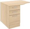 Elite 3 Drawer Desk High Pedestal with Curved Overhanging Top - System Drawer 1000 x 800-600mm